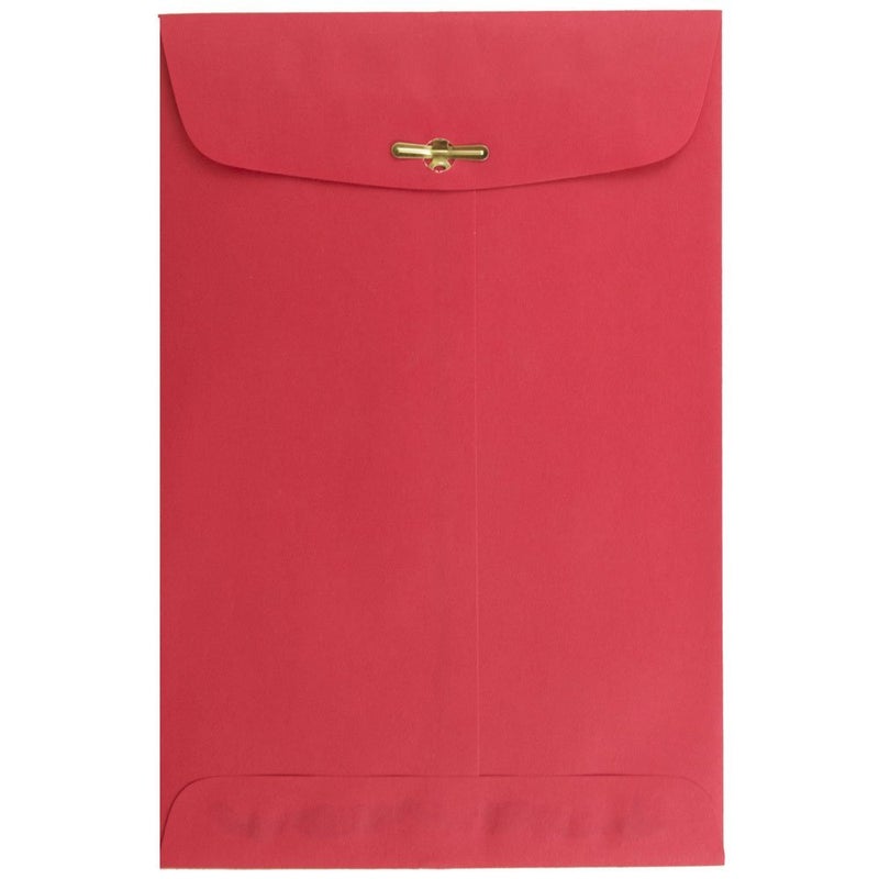JAM PAPER 6 x 9 Open End Catalog Colored Envelopes with Clasp Closure - Red Recycled - 100/Pack - Image 2